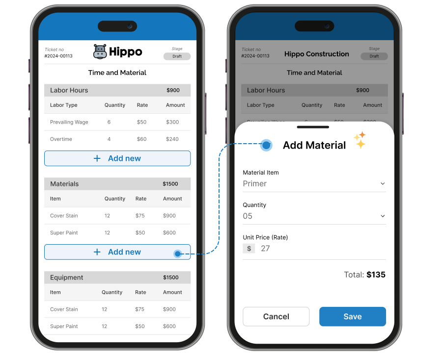 create digital T&M tickets