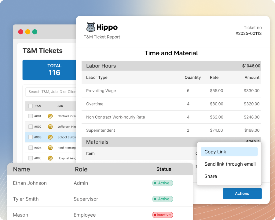 Control Who Can View, Create, Edit, And Approve T&M Tickets
