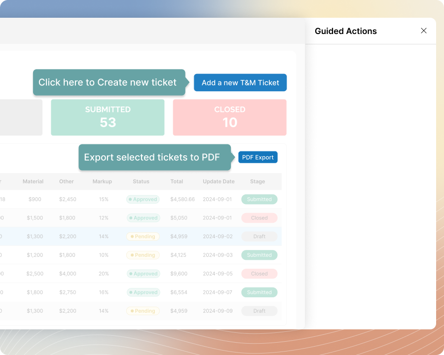 Get Teams On Digital T&M Tickets Faster With Guided Actions Get Teams On Digital T&M Tickets Faster With Guided Actions