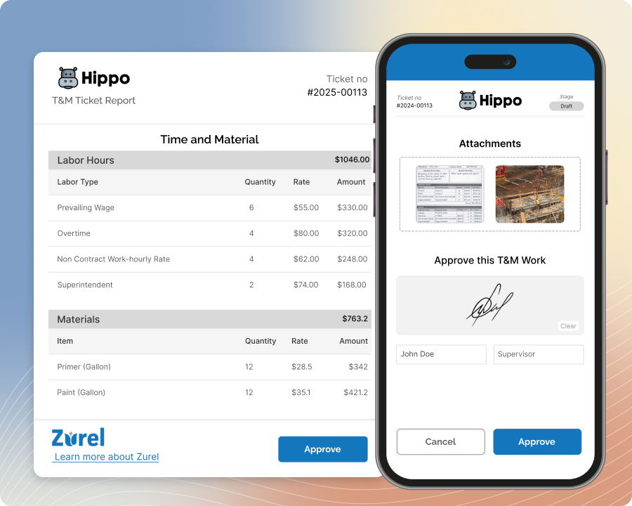 Secure T&M Approvals at the Jobsite Using Your Crew’s Device Secure T&M Approvals at the Jobsite Using Your Crew’s Device using Zurel