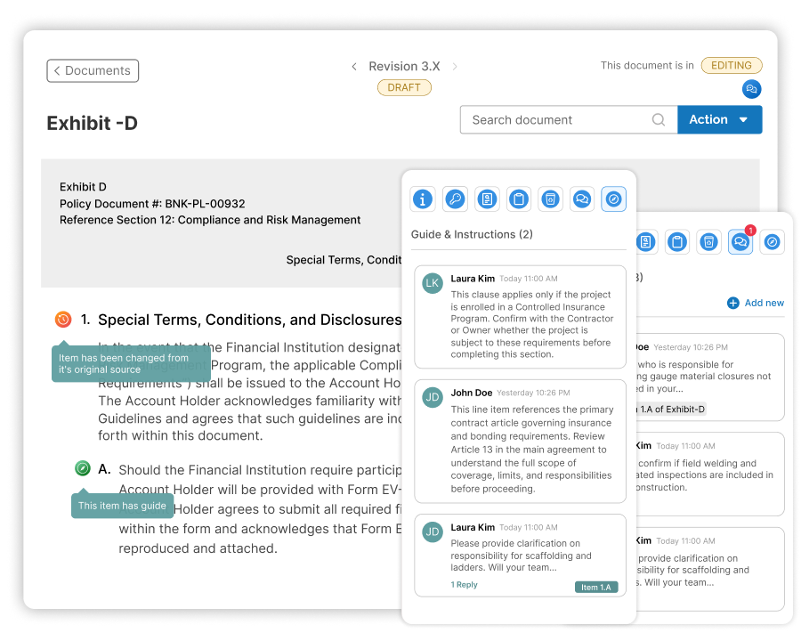 Collaborate seamlessly and confidently during preconstruction to build and review bid package exhibits faster