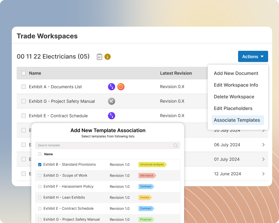 Make it easy for your team to find and use the right templates in each project. 