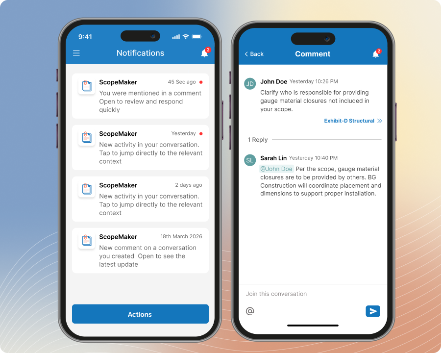 Mobile Notification with Zurel Preconstruction Softwar