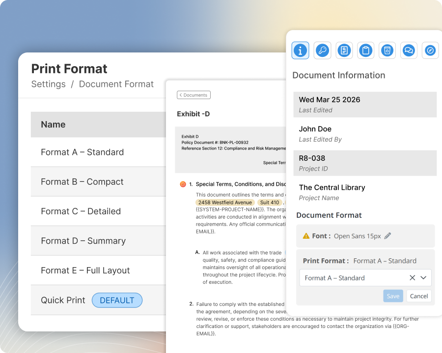 Support multiple print formats and switch between them effortlessly when needed with Zurel ScopeMaker elevate your preconstruction projects