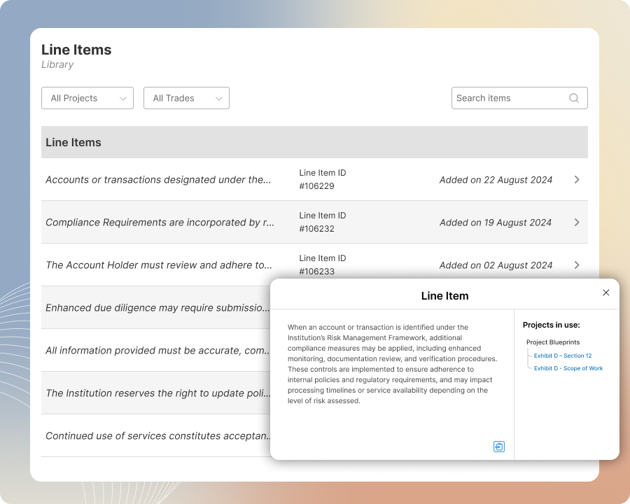 Review the history of each line item and understand what changed over time. with Zurel Construction software ScopeMaker