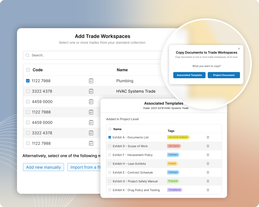 Auto-Copy Trade Templates Feature in Zurel ScopeMaker Tool for Construction Project management
