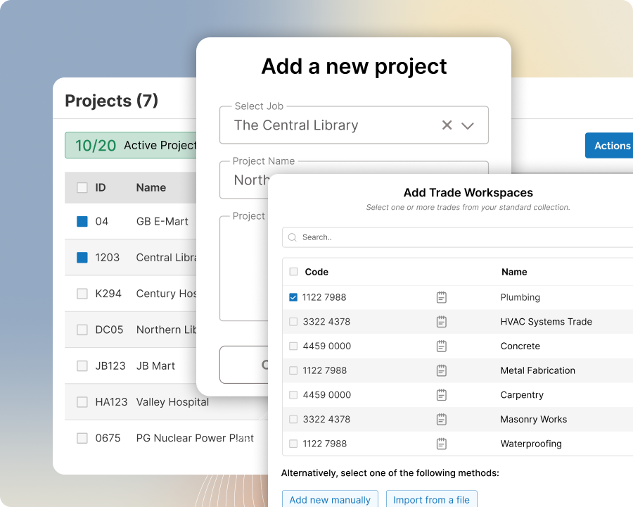 Effortlessly create the folders you need to organize exhibits in your project workspace