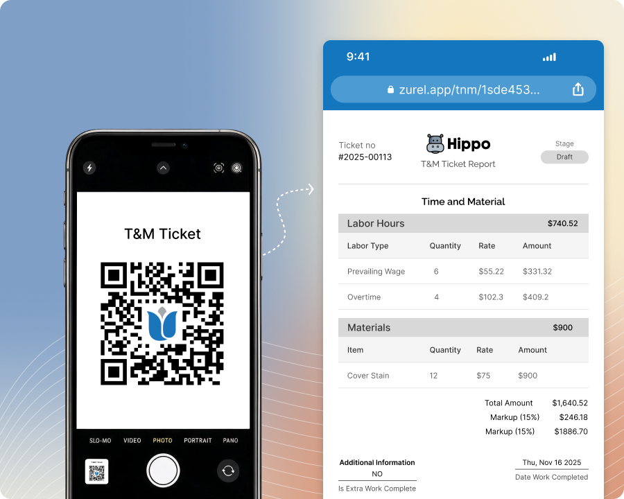 No app required while approving T&M Tickets