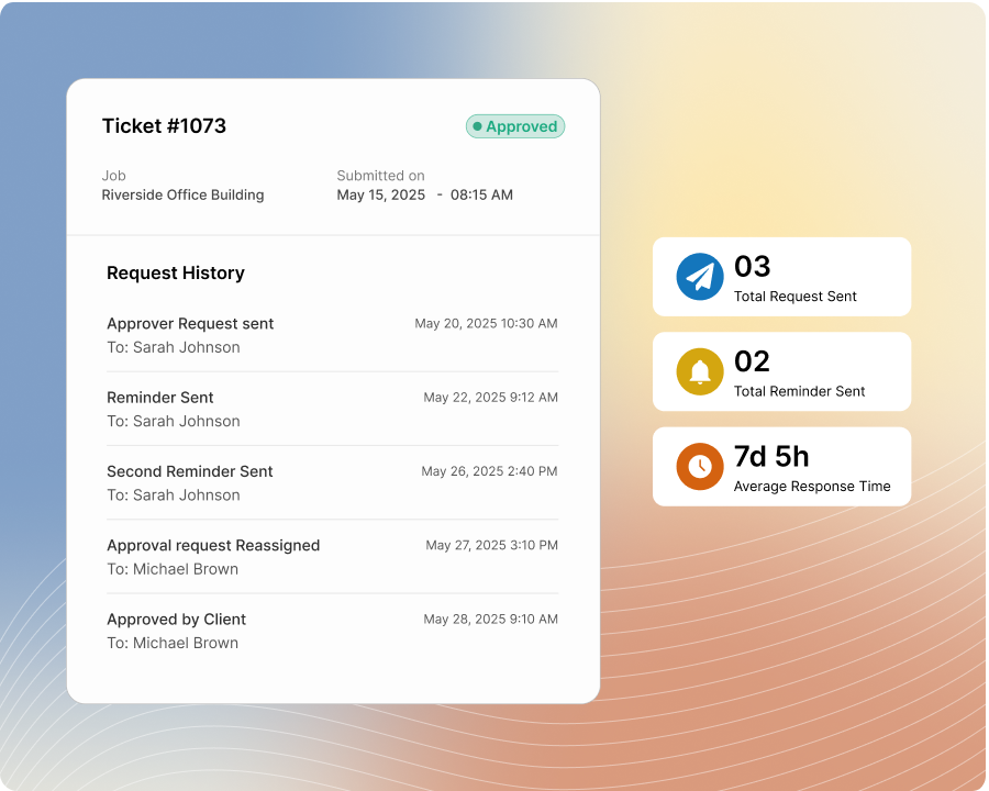 Review request history in T&M Ticket